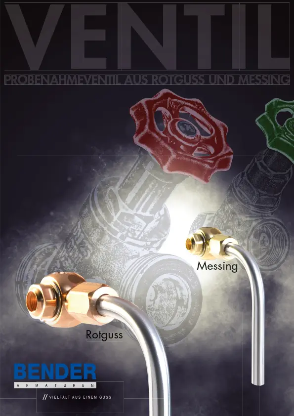 Prospekt Bender Probenahmeventile aus Rotguss und Messing
